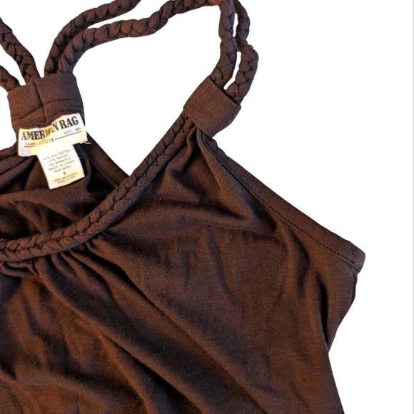 American Rag Brown Women's Sleeveless Top with Braided Straps Size S - Picture 6 of 7
